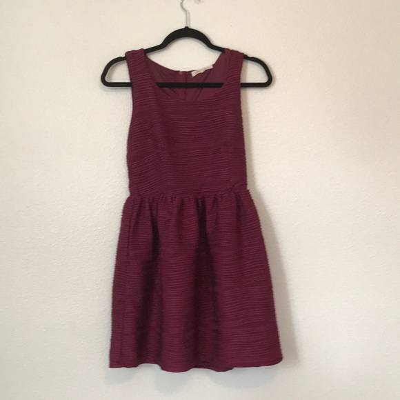 Rewind Dresses & Skirts - Red Burgundy fit and flare jewel neckline dress Rewind Dresses & Skirts - Red Burgundy fit and flare jewel neckline dress